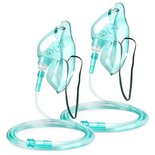 Adult Oxygen Mask with Detachable 7' Tubing (2 pack)